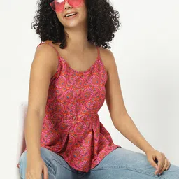CHARMGAL Floral Print Ethnic Cotton Top-image-42