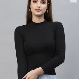 Friskers Pack Of 2 High Neck Fitted Top-image-3