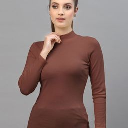 Friskers High Neck Ribbed Fitted Top-image-80