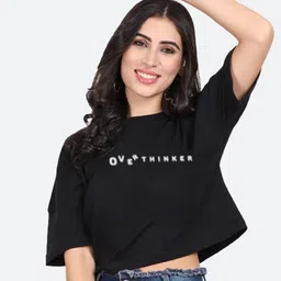 Mad Over Print Typography Printed Cotton Crop Top-picture-40