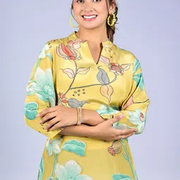 Vishudh Floral Print Mandarin Collar Cotton Top-picture-22