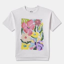 R&B Girls Printed Sequined Cotton Top-image-97