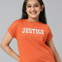 JUSTICE Typography Printed Pure Cotton Top-picture-17