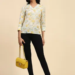 BAESD Floral Printed V Neck Regular Cotton Top-picture-41
