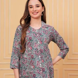 KALINI Floral Print Cotton Top-image-74