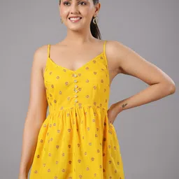 CRAFTED FOR YOU Floral Printed A-Line Top-image-40