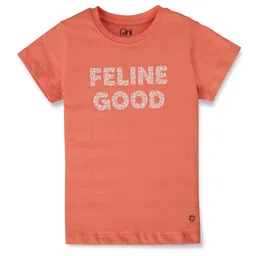 Gini and Jony Girls Typography Printed Cotton T-shirt-image-86