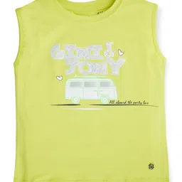Gini and Jony Girls Graphic Printed Cut Out Cotton Top-image-39