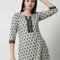 KALINI Ethnic Motifs Printed Cotton Regular Top-image-52