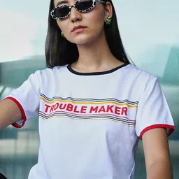 Campus Sutra Print Cotton Top-image-9