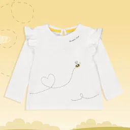 mothercare Infant Girls White Printed Embellished Pure Cotton Top-45