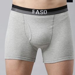 FASO Pack Of 2 Mid Rise Premium Label Free Cotton Trunks K204-SQ-PO2-NAVY-GREYMEL-picture-45