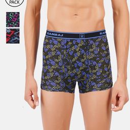 Ramraj Men Pack of 3 Assorted Cotton Sparkle Trunks-picture-0