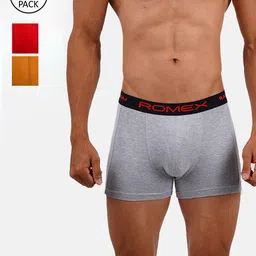 Ramraj Men Pack of 3 Assorted Cotton Romex Trunks-40
