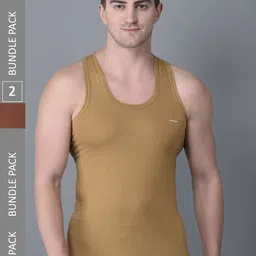 Dollar Bigboss Men Pack of 2 Combed Cotton Shrinkless Vest MBVE-01-FNRN-CLR-PO2-CO4-image-91