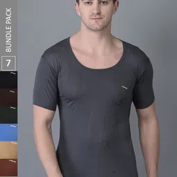 Dollar Bigboss Men Pack of 7 Assorted Combed Cotton Shrinkless Innerwear Vest-image-10