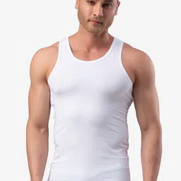 Underjeans by Spykar Men Cotton Blend White Vest-image-43