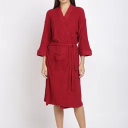 RedRose Cotton Soft Bath Robe-image-2