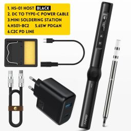 FNIRSI HS-01 Intelligent Soldering Iron HS-01 Intelligent Temperature Controlled Soldering Iron HS-01 Automatic Sleep Mode Soldering Station with Adjustable Temperature For DIY Electronics Projects - BlackFNIRSI HS-01 Intelligent Soldering Iron HS-01 Intelligent Temperature Controlled Soldering Iron HS-01 Automatic Sleep Mode Soldering Station with Adjustable Temperature For DIY Electronics Projects - Black image 1