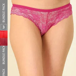 AROUSY Women Pack Of 3 Self Design Cotton Hipster Briefs-image-69