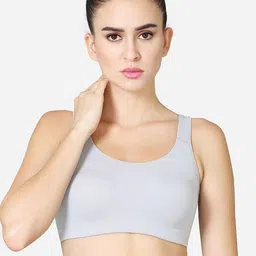 VStar Grey Medium Coverage Non Padded All Day Comfort Seamless Sports Bra-picture-41
