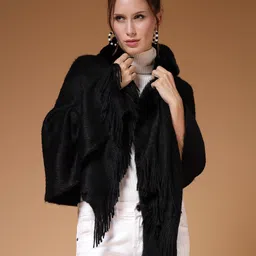 Mafadeny Shawl Collar Poncho-picture-29