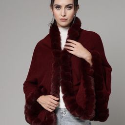Mafadeny V-Neck Fuzzy Longline Poncho-image-10