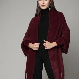Mafadeny Long Sleeves Poncho Sweater-image-9