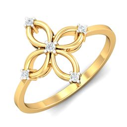 KUBERBOX Todo 18KT Gold Diamond Studded Finger Ring-2.1gm-image-47