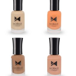 Moraze Set of 4 Glossy Nude Nail Polishes - Rose, Olive, Ivory, & Almond Nude-8