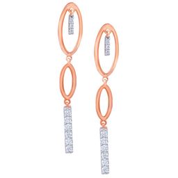 BHIMA Jewels 18K Hallmark 750 Purity Rose Gold Oval Shape Diamond Drops-image-61