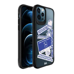 DailyObjects Blue Printed Procrastination Loading Clear iPhone 12 Pro Max Phone Back Case-6