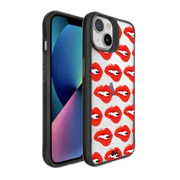 DailyObjects Black & Red Printed Come Hither Hybrid Clear iPhone 13 Mini Phone Case-95