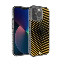 DailyObjects Black & Yellow Printed Rhombus Ochre Stride 2.0 iPhone 13 Pro Phone Back Case-66