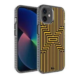 DailyObjects Yellow & Black Maze Ochre Printed iPhone 12 Mini Phone Case-82