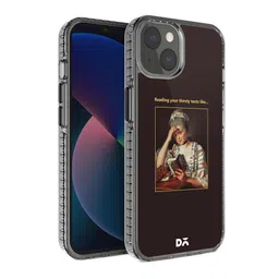 DailyObjects Black & Beige Thirsty Text Printed iPhone 13 Phone Case image 1
