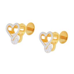 BHIMA 22K Hallmark 916 Purity Yellow Gold Heart And Stone Stud-image-65