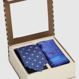 Blackberrys Printed Tie With Pocket Square-15
