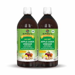 Dr. Patkar's Apple Cider Vinegar Pack of 2,  0.5 L  Garlic, Ginger, Lemon and Honey -30