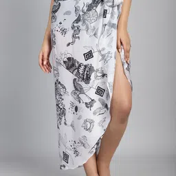 CUKOO Abstract Printed Comfort fit Cover Up Sarong-image-6