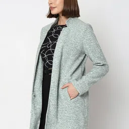 Vero Moda Self Design Mock Collar Longline Overcoat image 4