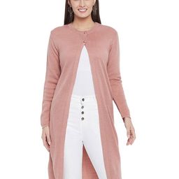 CLAPTON Boucle Self Design Longline Cardigan Sweater-76