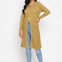 CLAPTON Cable Knit Woollen Longline Cardigan-image-52