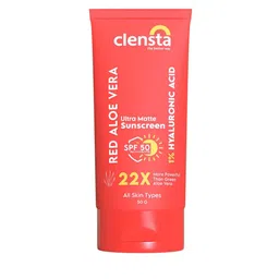 Clensta Red Aloe Vera Ultra Matte SPF 50 Sunscreen With 1% Hyaluronic Acid PA++++ -50gm-16