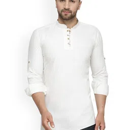 Benstoke Men White Thread Work Kurta-picture-18
