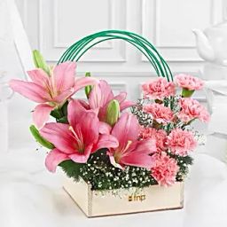 Blushing Spring Lilies N Carnations Tray-image-51