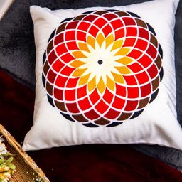 STUDIOHMK White Embroidered Square Cushion Cover-37