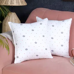MFD HOME FURNISHING White & Red Printed Prefilled Cushions-picture-28