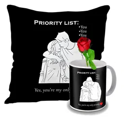 ME & YOU Black & White 3 Pcs Printed Valentine Home Gift Set-image-95