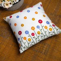 STUDIOHMK White & Blue Floral Square Cushion Covers-52